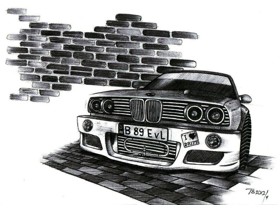 BMW E30 (only ballpoint pen drawing)