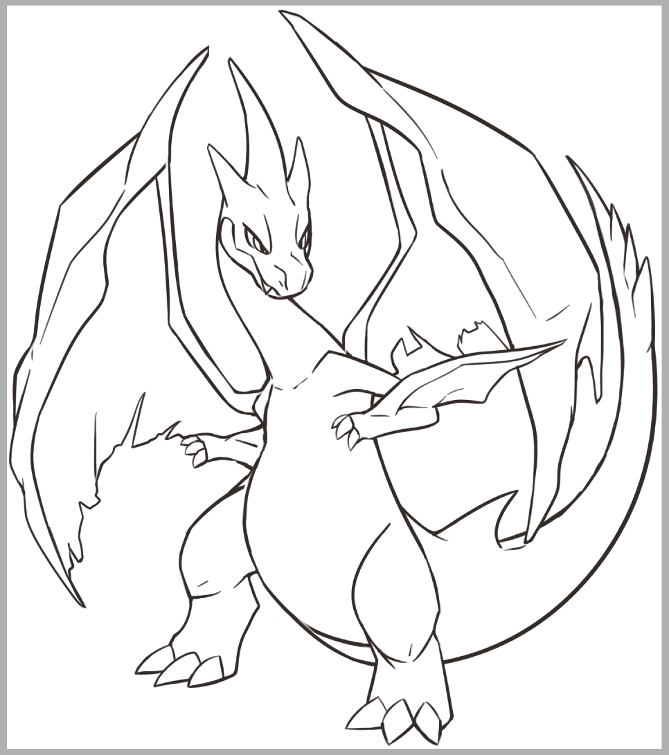 how to draw mega charizard