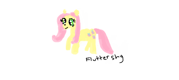 Fluttershy with derpy's eyes.