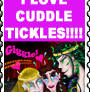 I LOVE CUDDLE TICKLES - stamp