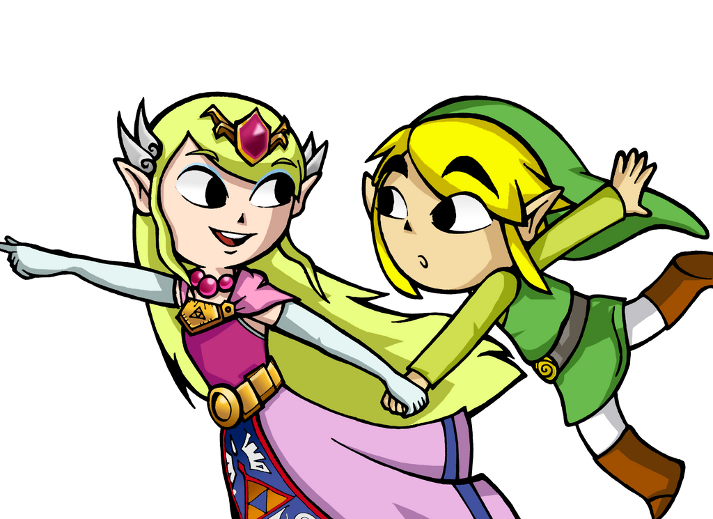 Toon Link and Toon Zelda