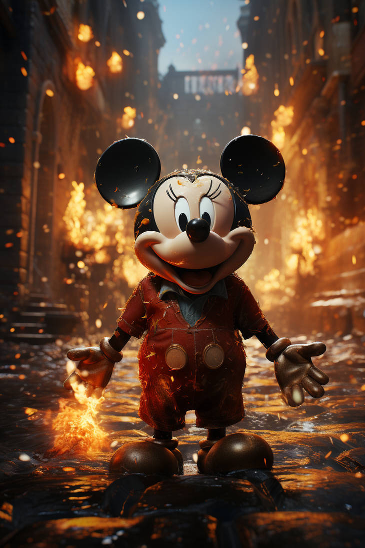 Mickey Mouse leaving destruction by G4merdad on DeviantArt