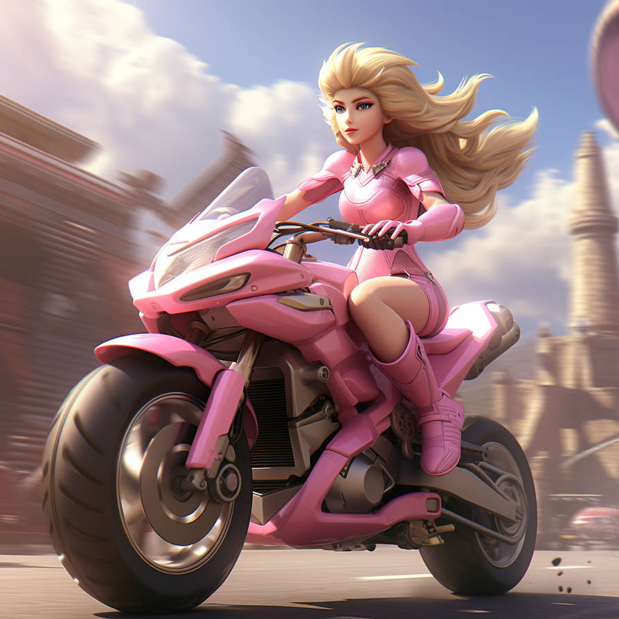 Princess Riding Motorcycle Princess Peach Riding a Motorcycle Stunning 3D #3 by G4merdad on DeviantArt