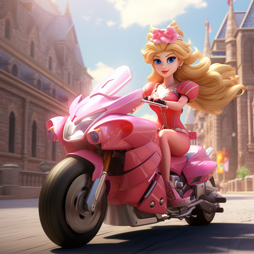 Princess Riding Motorcycle Princess Peach Riding a Motorcycle Stunning 3D #1 by G4merdad on DeviantArt