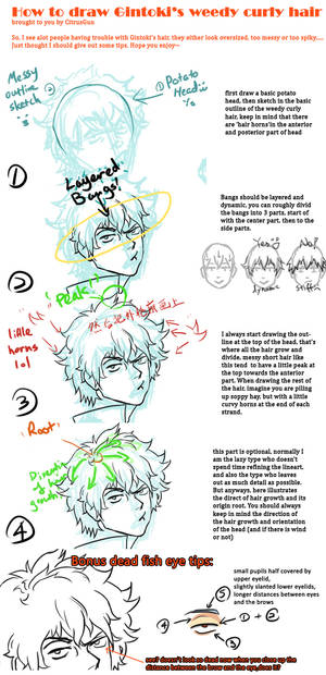 Tutorial: how to draw Gintoki's messy curly hair