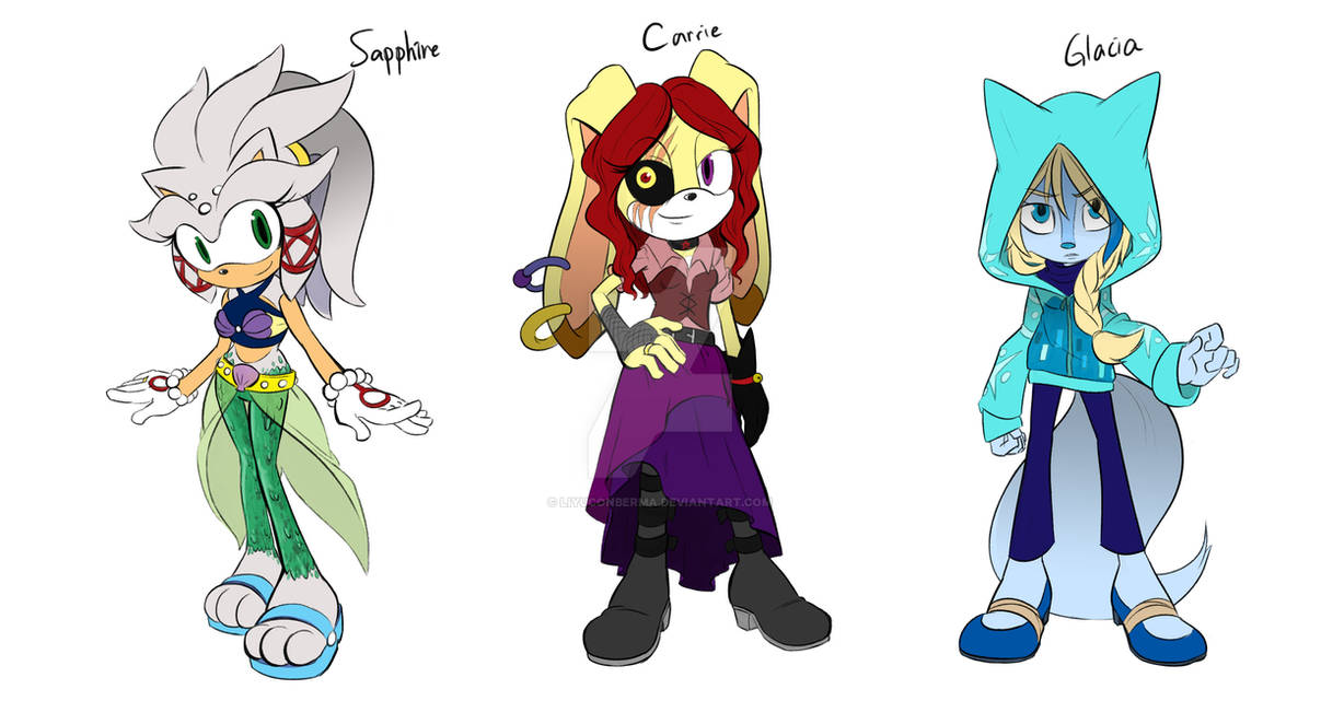 Sapphire, Carrie, Glacia in Mobius Style by LiyuConberma on DeviantArt
