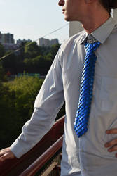 Blue dragon scaled necktie