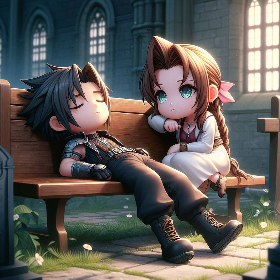 Sleep Less Zack Aerith watches Zack Sleep. by NightGazer78 on DeviantArt