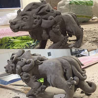 Foo dog sculpture WIP