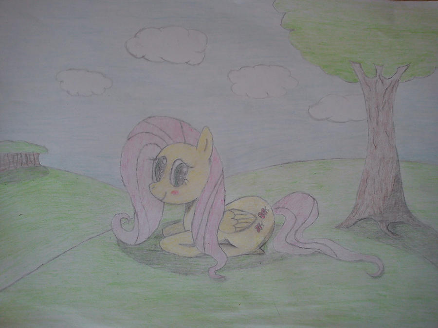 fluttershy with bakground