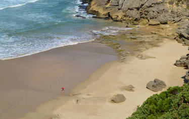 Playing on the beach