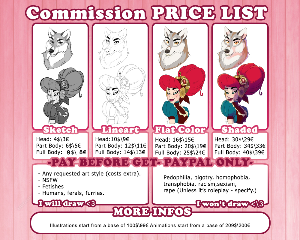 Commission PRICE LIST - by PencilTree on DeviantArt