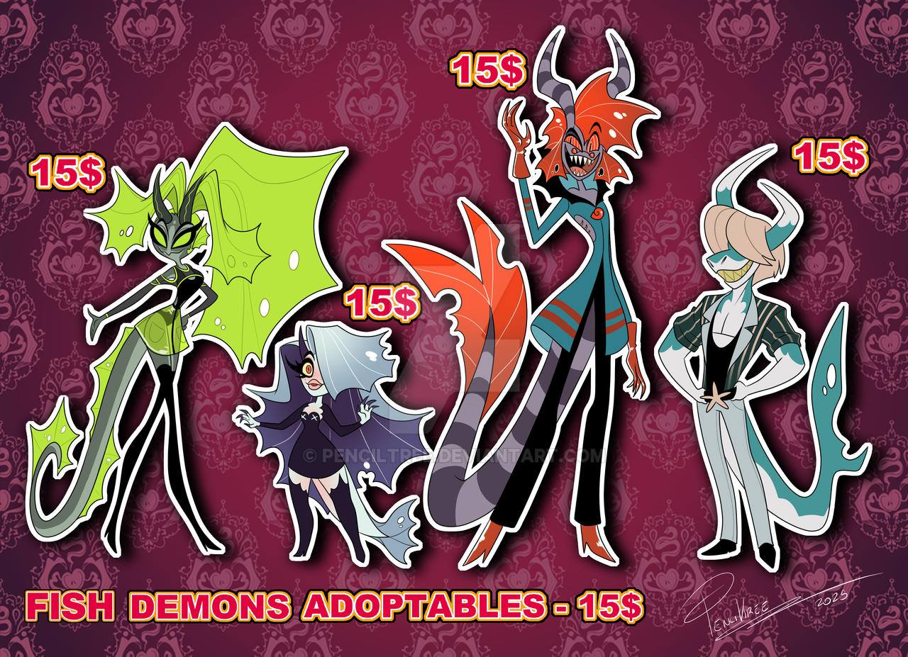 Fish Demon Character Fish Demons adopts - CLOSED by PencilTree on DeviantArt