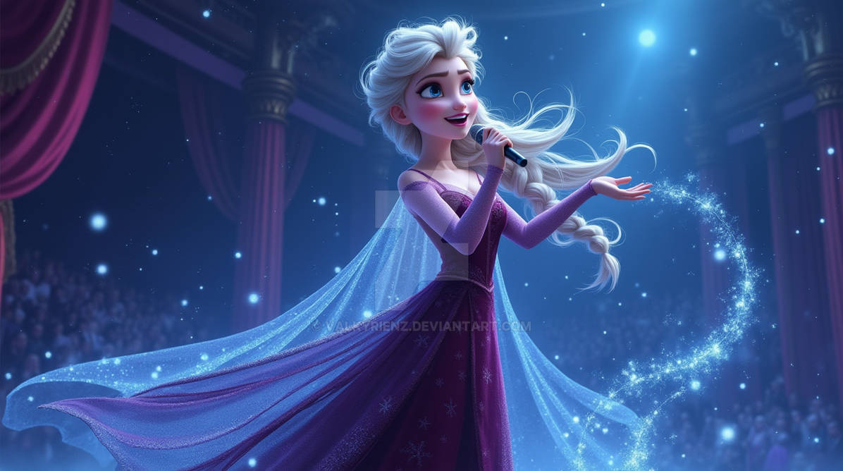 Elsa Challenges Elsa at the Frozen Theatre (Daily Challenge) by ValkyrieNZ on DeviantArt