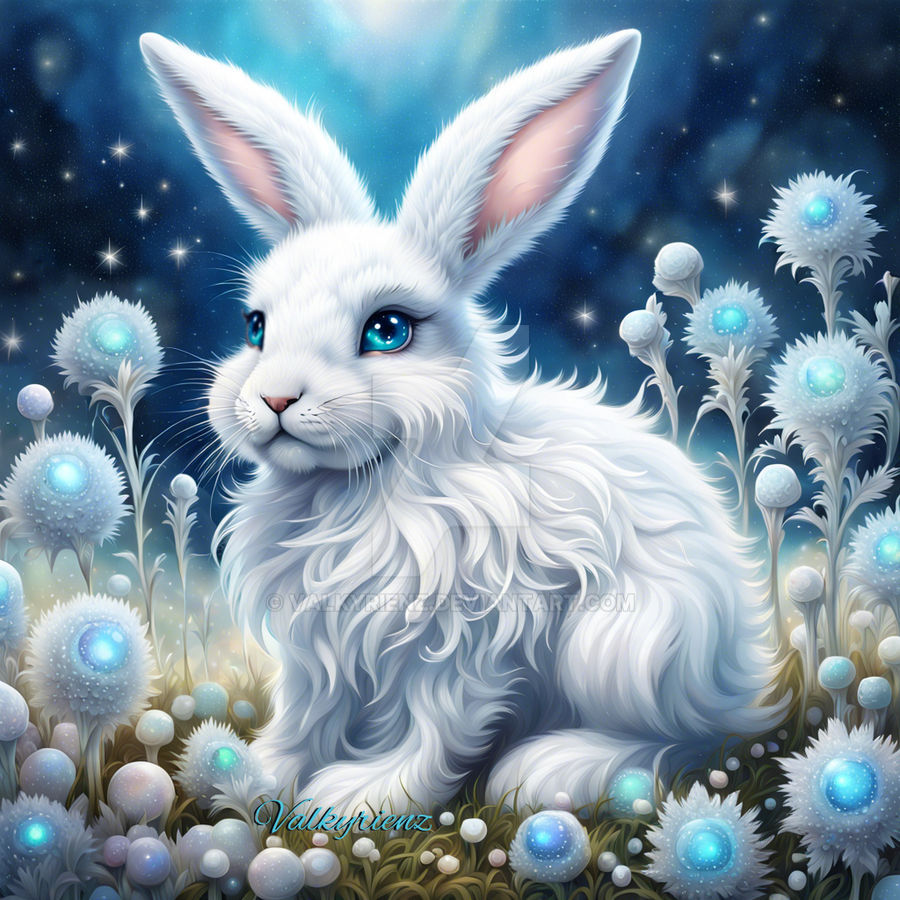 Fluffy Ice Bunny ($1.00 Adopts) by ValkyrieNZ on DeviantArt