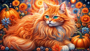 The Cat with Aurora Eyes