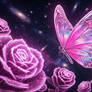 Celestial Pink Rose Butterfly