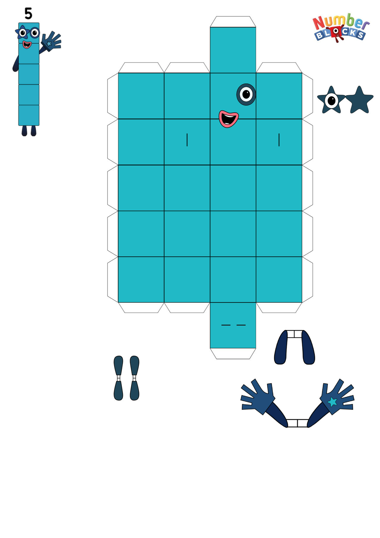 Numberblocks Five Papercraft by Djvngoooo on DeviantArt