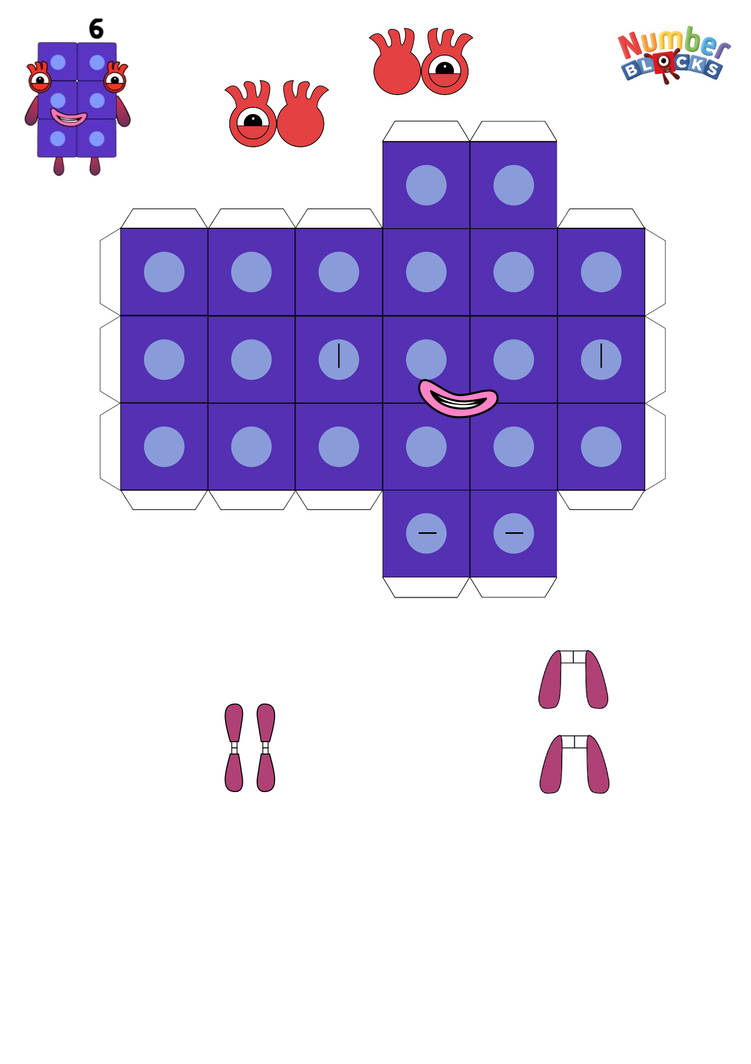 Number Blocks 6 Rig Numberblocks Six Papercraft by Djvngoooo on DeviantArt