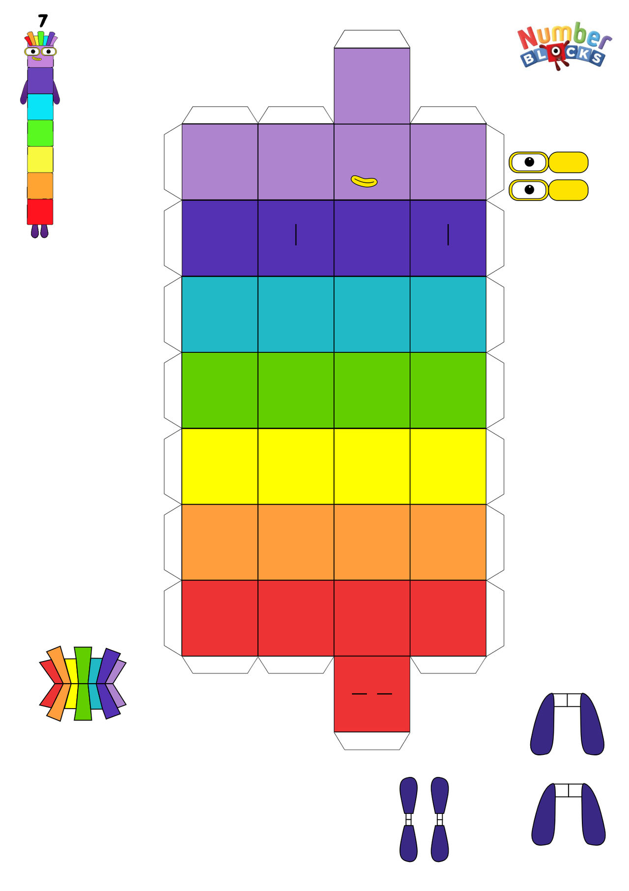 Numberblocks Seven Papercraft by Djvngoooo on DeviantArt