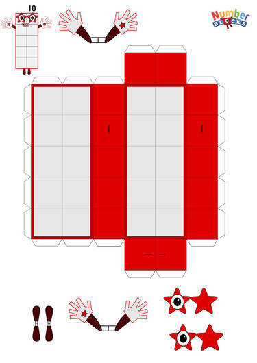 Papercraft Numberlore Numberblocks Four Papercraft by Djvngoooo on DeviantArt