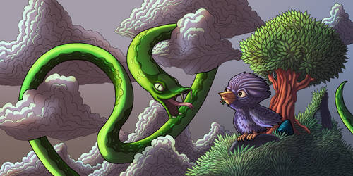 The green snake and the blue bird.