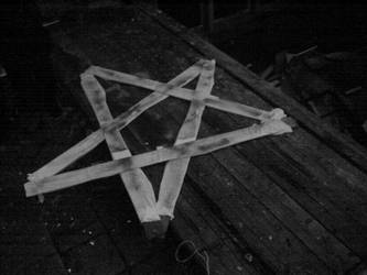 Pentagram out of wood andcloth