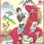 Sai Riding A Chouji Horse