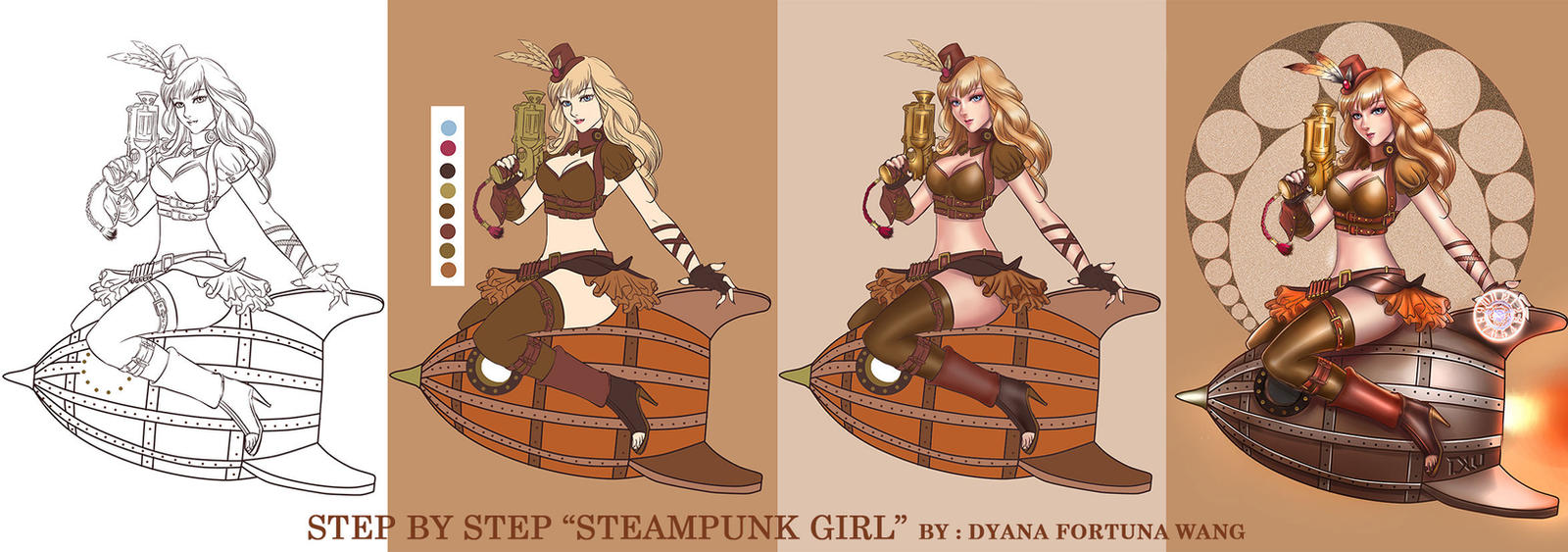Steampunk Girl Step-by-step