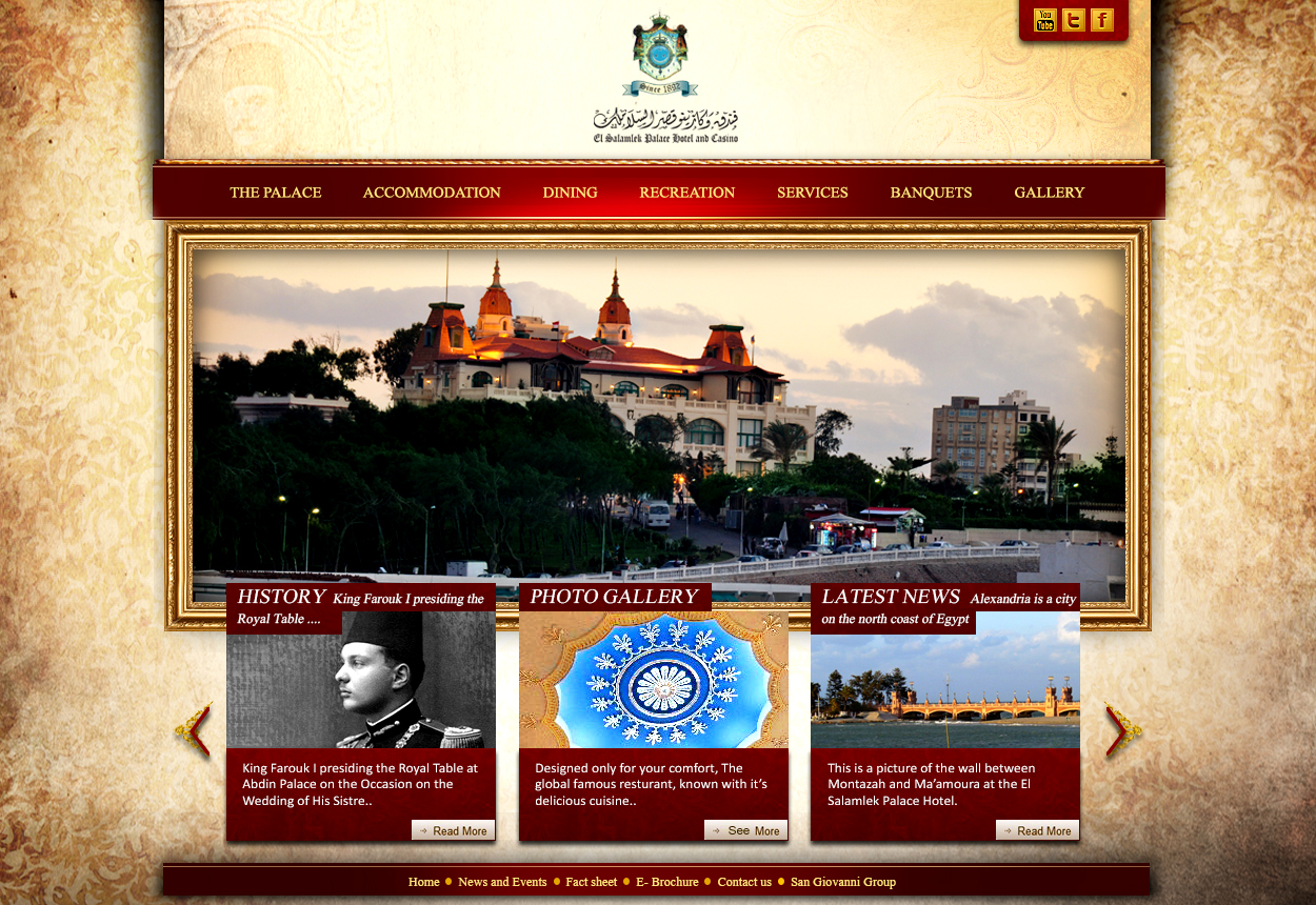 El Salamlek Palace website design