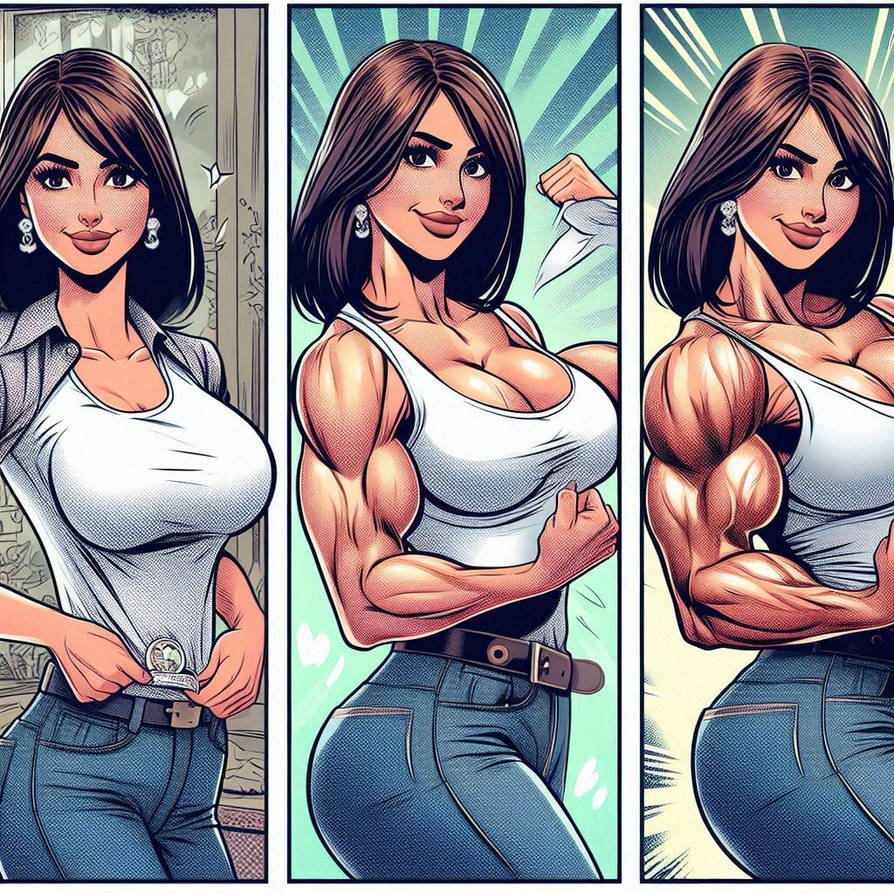Comic Female Muscle Growth 1 by AbnormalAI on DeviantArt
