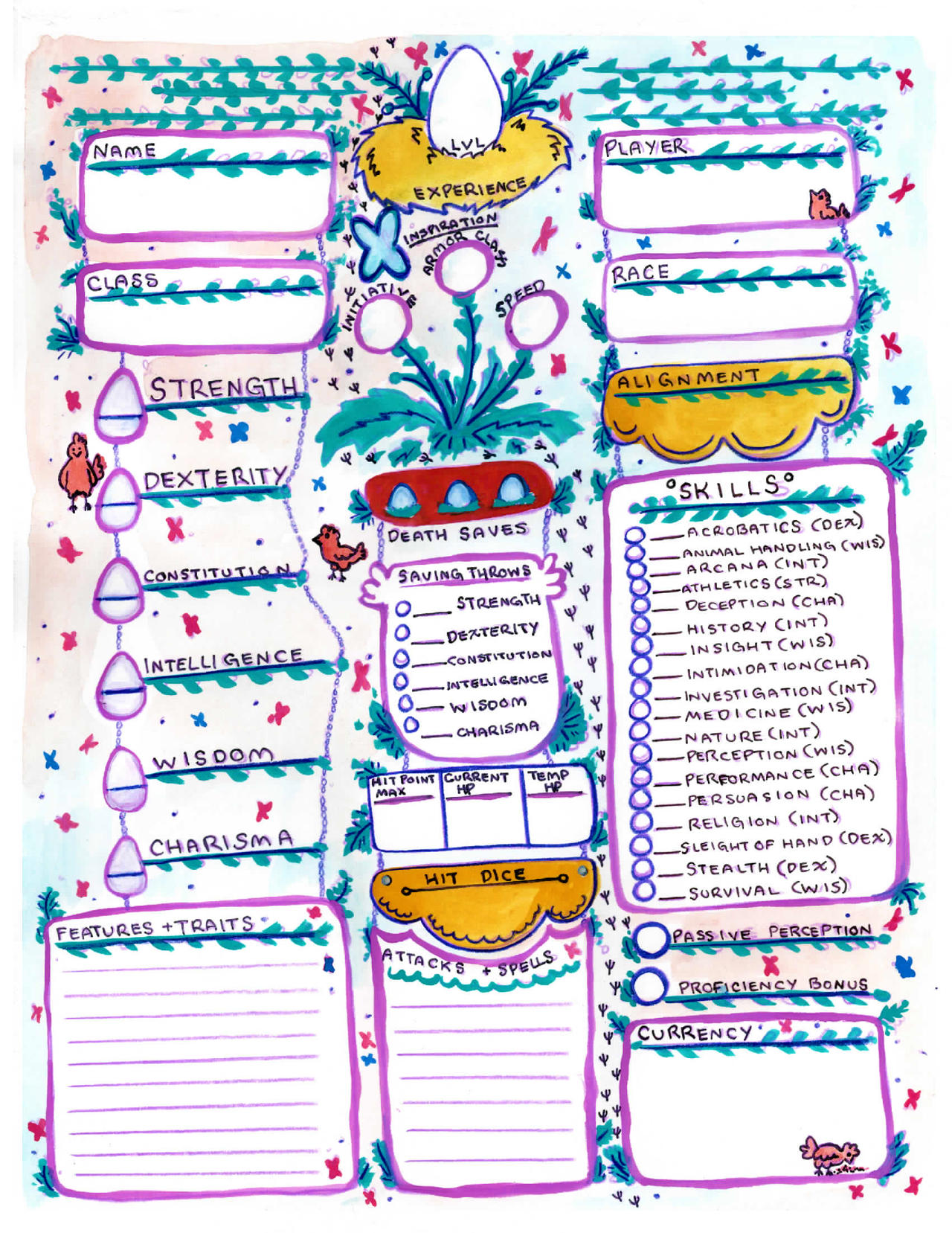 dnd character sheet chickens by jerkyvulture on deviantart