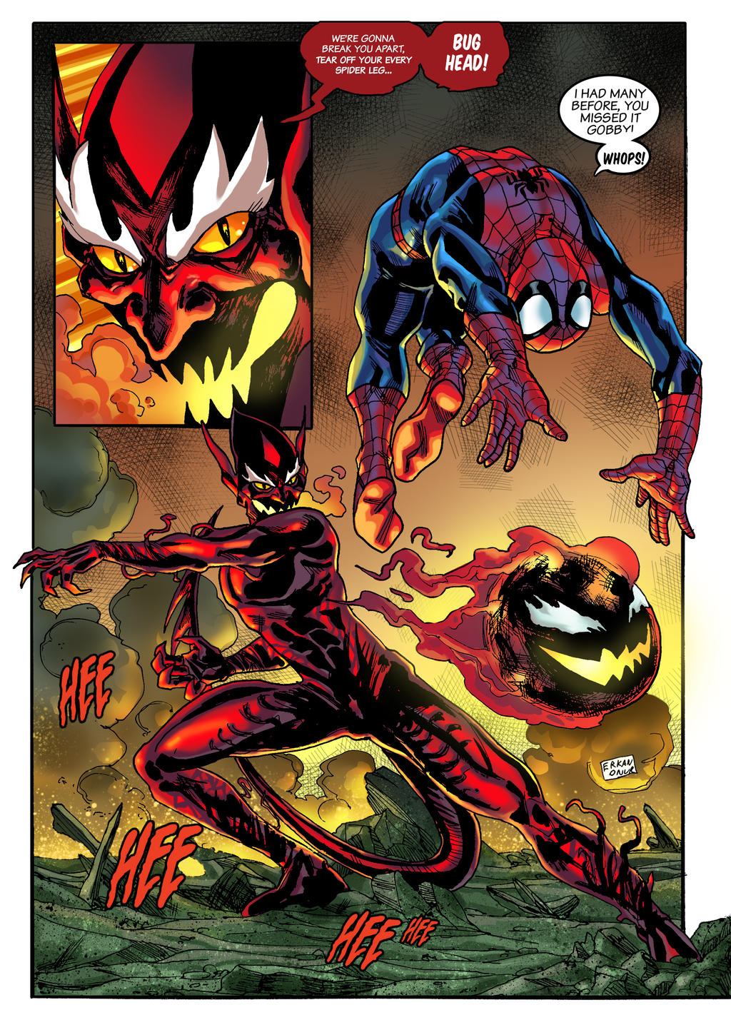 Red Goblin vs Spider-Man (colored) by sonicboom35 on DeviantArt