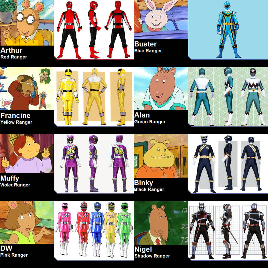 Arthur characters as Power Rangers (for DerpMP6) by AdrenalineRush1996 ...