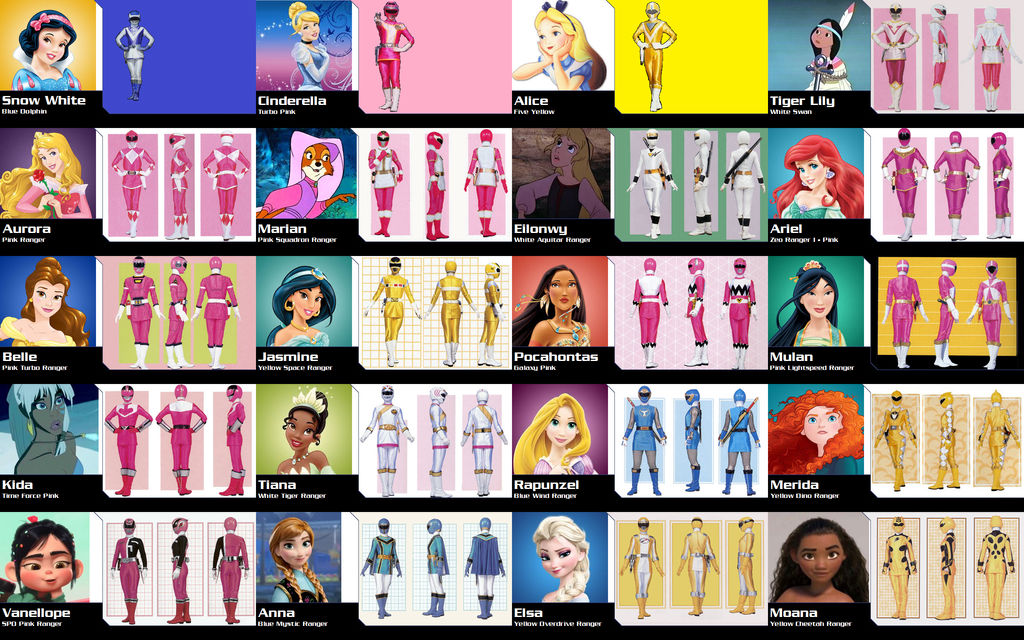 Disney Princesses Rangers (PR Redux) by AdrenalineRush1996 on DeviantArt