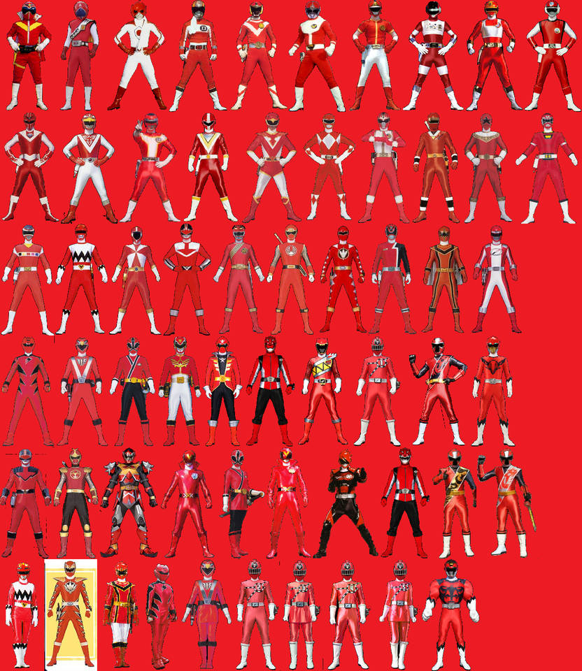 Sentai Red Ranger Lineup by AdrenalineRush1996 on DeviantArt