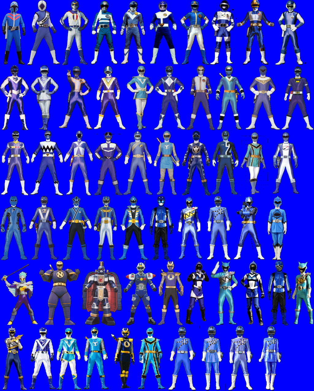 Sentai Blue Ranger Lineup by AdrenalineRush1996 on DeviantArt