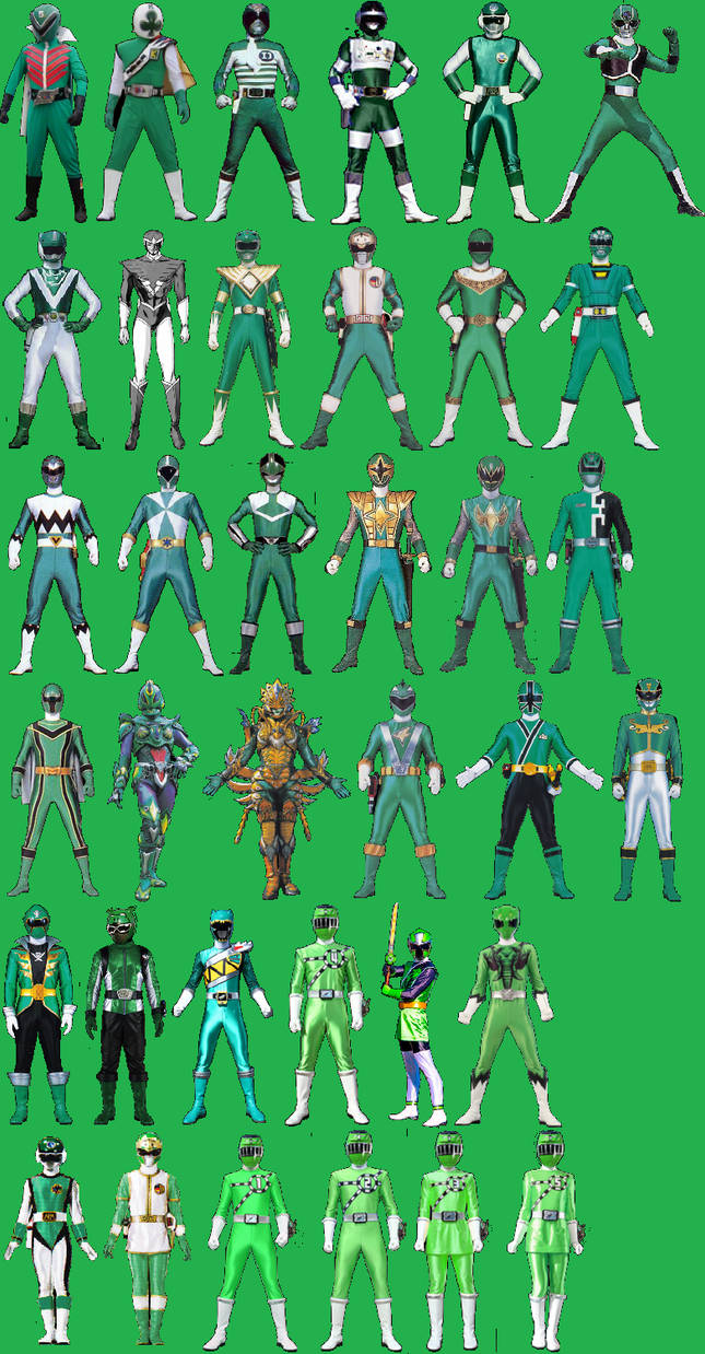 Sentai Green Ranger Lineup by AdrenalineRush1996 on DeviantArt