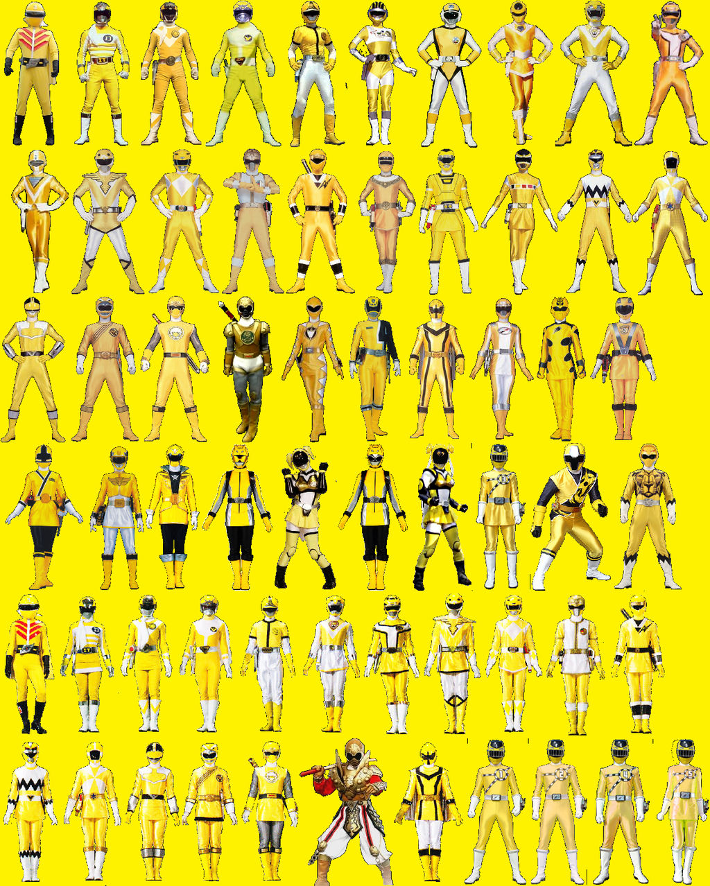 Sentai Yellow Ranger Lineup by AdrenalineRush1996 on DeviantArt