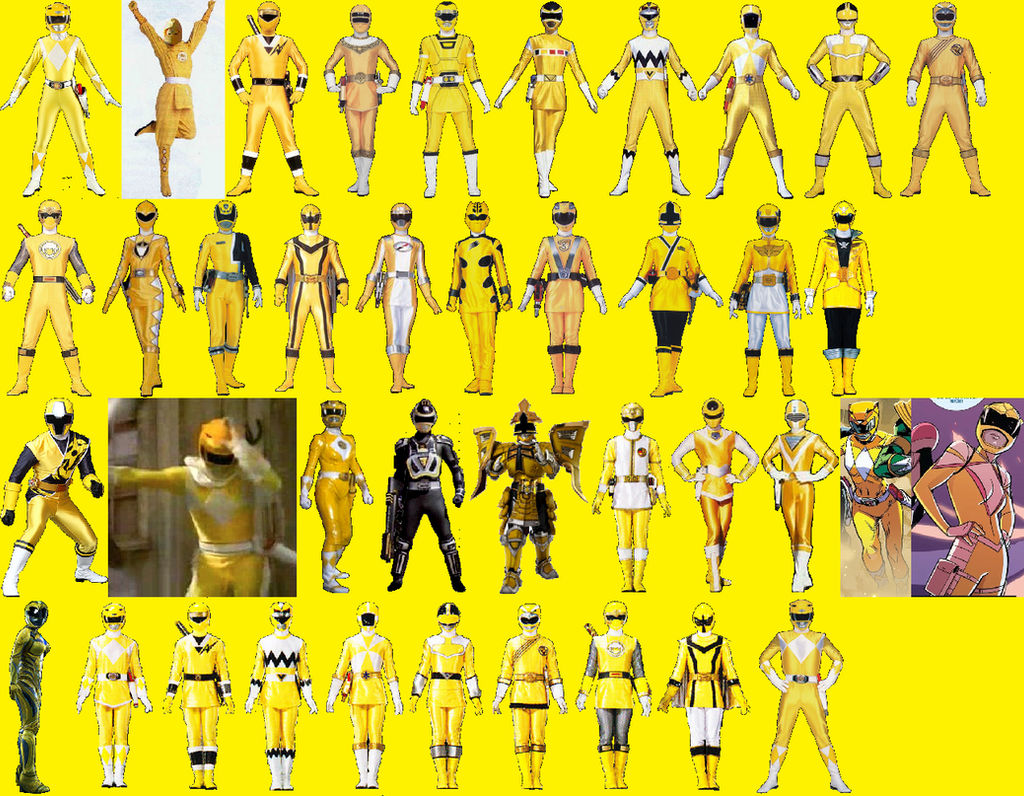 Yellow Power Ranger Lineup by AdrenalineRush1996 on DeviantArt
