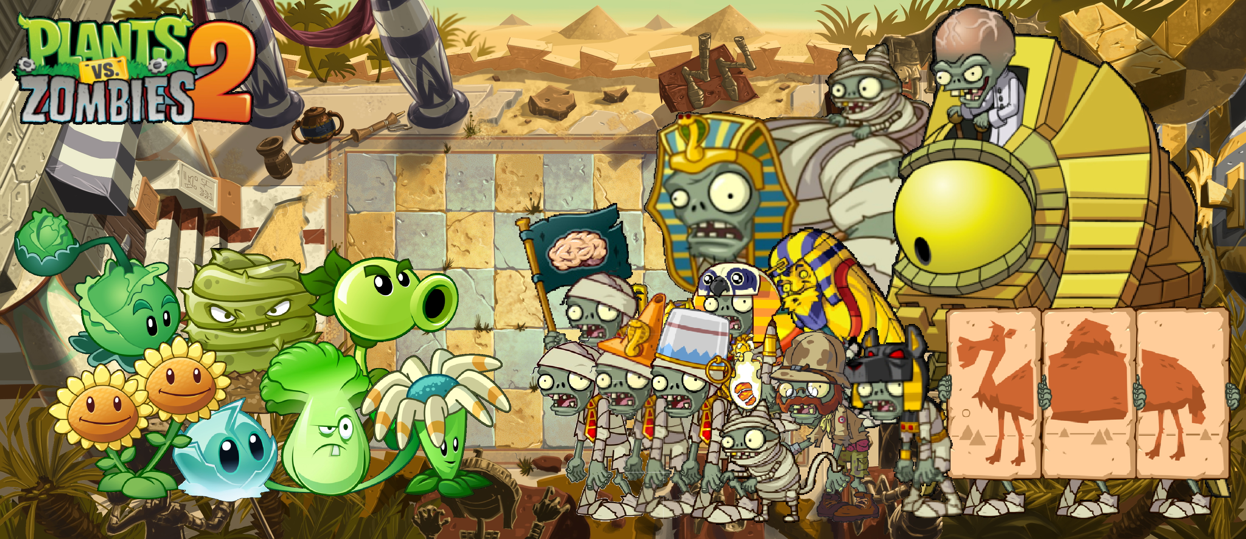 plants vs zombies 2 conehead mummy