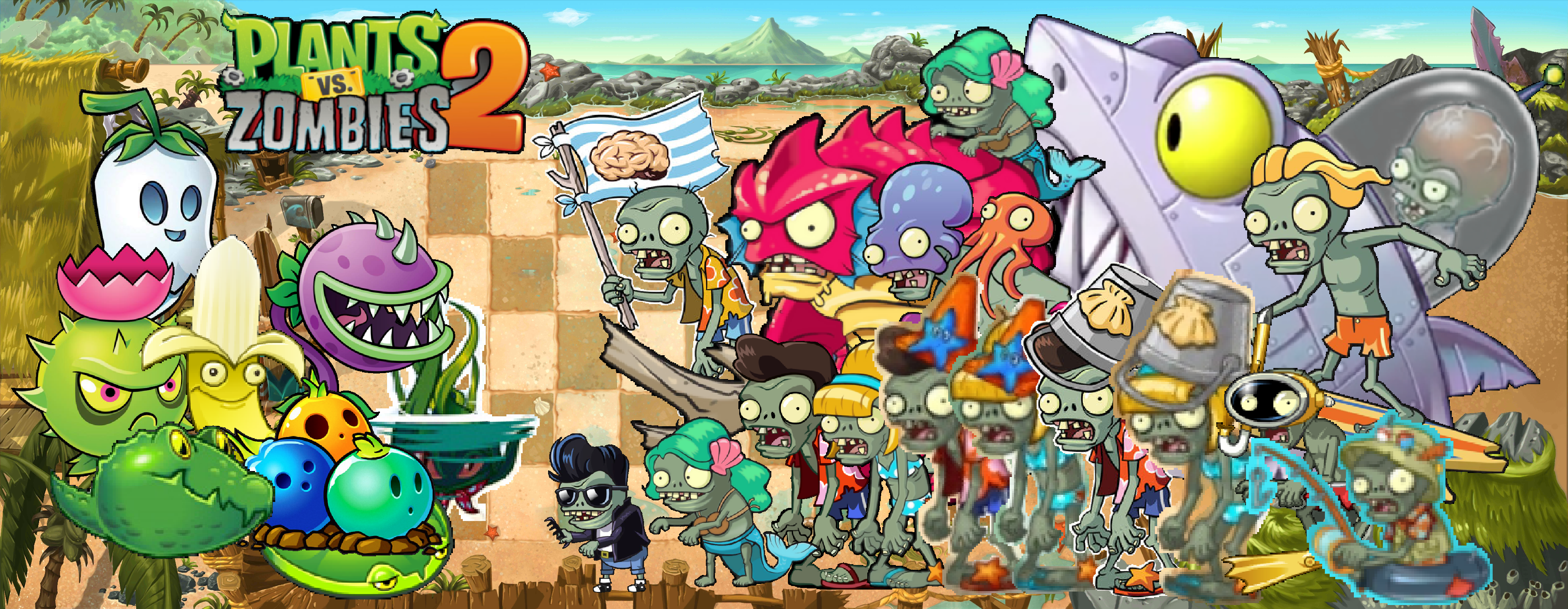 Plants vs Zombies 2 Big Wave Beach Wallpaper