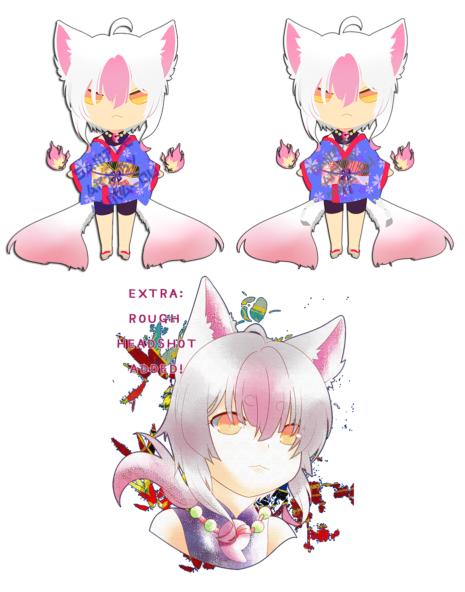 ADOPTABLE 2_Twin-Tailed Pink Fox CLOSED