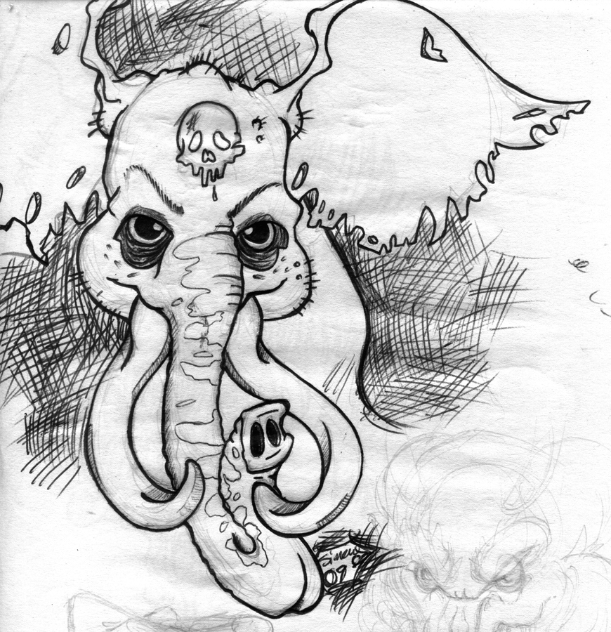 Elephant Pen Sketch