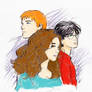 Harry Potter trio colored