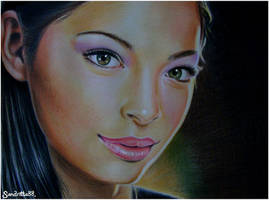 Kristin Kreuk colour pencils