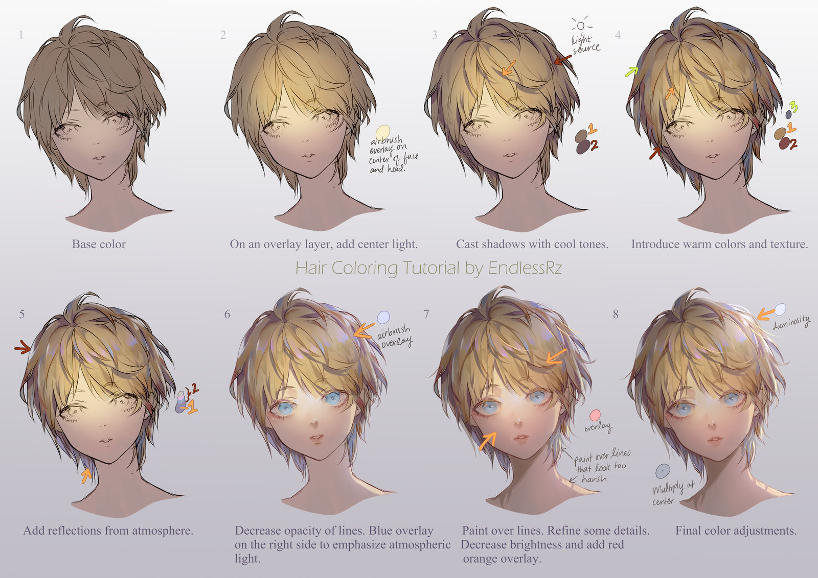 Hair Coloring tutorial by EndlessRz on DeviantArt