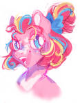 Rainbow Power Pinkie Sketch by SleepingOnSoftClouds