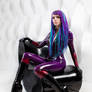 Purple latex catsuit