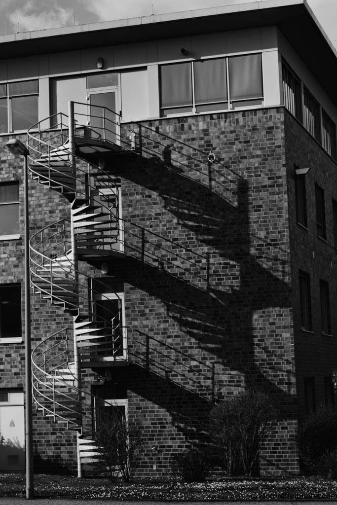 Black and White Spiral Stairs